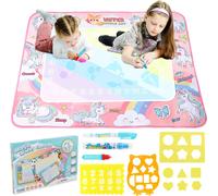 KALANKA-Tapis Dessin Enfant, Tapis Aqua Eau Doodle 80 x 100 cm, tablette dessin enfant Réutilisable, Licorne Tapis de Griffonnage Wasser Doodle Matte Magic Malmatte XL Aqua Drawing Painting Matte