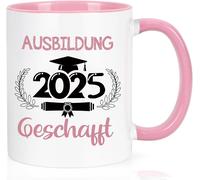 KALANKA-Tasse à café avec réussite de l'éducation - Éducation 2025 - Cadeau pour l'examen réussi - Cadeaux amusants pour un ami, 320 ml - Rose