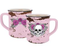 Kalanka-Tasse Lady Skull En Émail Rose