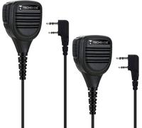 KALANKA-TECHSIDE Microphone haut-parleur d'épaule étanche Kenwood 2 broches + Jack 3,5 + Clip pivotant Radio bidirectionnelle Compatible TS-T9 + TI-F8 + Midland G10 G11V CT210 BaoFeng UV5RA UV-82 (