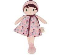 KALANKA-- Tendresse - Ma 1ère Poupée en Tissu Léonie - Poupée de Chiffon 25 cm - Robe en Velours Côtelé - Jolie Boite Cadeau - Ruban Personnalisable - Dès la Naissance, K200017