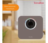 Kalanka-Terraillon - Nautic Up, Pèse Personne Mécanique, Balance Grand Cadran Avec Indicateur D'imc, 150kg Max, Marron