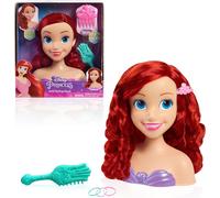 KALANKA-Tête à coiffer Ariel Princesses Disney de 20 cm de Haut avec Accessoires, 7 Accessoires, Chevelure rousse, Jeux d`Imitation, Jouets pour Enfants