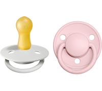 Kalanka-Tétine Bibs De Lux. Lot De 2 Sucettes. Sans Bisphénol A, Téterelle Ronde. Latex De Caoutchouc Naturel, Taille 2 (6-18 Mois), Haze/Blossom