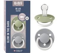 Kalanka-Tétine Bibs De Lux. Lot De 2 Sucettes. Sans Bisphénol A, Téterelle Ronde. Silicone, Taille Unique (0-36 Mois), Sage Night/Cloud Night