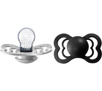 Kalanka-Tétine Bibs Supreme, Lot De 2, Silicone, Tétine Danoise De Forme Symétrique. Sans Bpa. (Cloud/Black, Taille 2 (À Partir De 6 Mois))