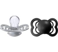 Kalanka-Tétine Bibs Supreme, Lot De 2, Silicone, Tétine Danoise De Forme Symétrique. Sans Bpa. (Cloud/Black, Taille 1 (0-6 Mois))
