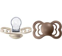 Kalanka-Tétine Bibs Supreme, Lot De 2, Silicone, Tétine Danoise De Forme Symétrique. Sans Bpa. (Vanilla/Dark Oak, Taille 2 (À Partir De 6 Mois))