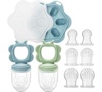 Kalanka-Tetine Grignoteuse Bébé, Sucette Fruit-Bibs Pour Bebe, Livré Avec 2 Récipients De Conservation Pour Aliments Pour Bébé, Inclut 3 Tailles De Tétines, Jouets De Dentition Pour Bébés De 0-6 Mois