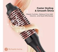 Kalanka-Thermal Brush K¿¿Ratine Brosse ¿¿ Air Chaud Heat Brush 38mm, Brosse Thermique Ronde, Hot Brush 120-200¡Æ, Brosse Thermique Double Tension, Ionique Lisse Briller Volume Peigne