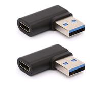 KALANKA-Tomost Lot de 2 adaptateurs USB C vers USB 3.0 coudés à gauche à 90 degrés USB 3.0 A mâle vers USB C femelle Adaptateur USB Type C vers USB Coverter Connecteur pour câble USB C, Hubs (gauche)