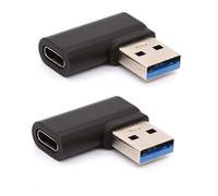 KALANKA-Tomost Lot de 2 adaptateurs USB C vers USB coudés à 90 degrés mâle vers USB C femelle compatible avec les tablettes Samsung Note 10 Google Pixel (droite)