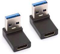 KALANKA-Tomost Up Adaptateur coudé USB C vers USB A mâle, 90 degrés Type C femelle vers USB 3.0 A mâle Adaptateur Câble Connecteur USB-C Convertisseur pour ordinateurs portables Chargeurs (jusqu'à 2