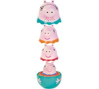 KALANKA-Tomy E73526 Famille Peppa Gigognes, Jouet Bain bébé Poupées Russes Famille Peppa Pig, Papa, Maman, Peppa et George, 18 Mois et Plus, Jouet Plage et Piscine Facile à Nettoyer