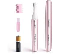 KALANKA-TOUCHbeauty Tondeuse Visage Sourcils Electrique Femme Mini Rasoir Facial à Pile, Rasage de Precision, Aucun Risque de Coupure, Une Petite Brosse de Nettoyage Fournie AG-1658P(Rose)