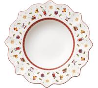 Kalanka-Toy's Delight Assiette Creuse, 26 Cm, Porcelaine Premium, Blanc/Rouge