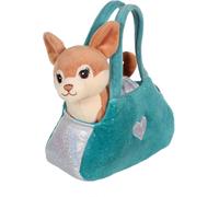 KALANKA-Toys \u2013 Peluche Sweety Bag Chihuahua Marron - Sac Vert - 18 CM