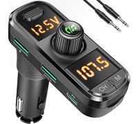 KALANKA-Transmetteur FM Adaptateur Kit, Récepteur Bluetooth Voiture avec QC3.0 & PD3.0 Fast Charger, Radio Musique MP3 et USB Prise Allume Cigare Emetteur, Hands Free Car Adapteur for Telephone