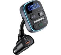 KALANKA-Transmetteur FM Bluetooth, Bluetooth 5,0 Lecteur MP3 Adaptateur Radio sans Fil Kit Émetteur FM Voiture Charge Rapide 30W & QC3,0, Appels Mains Libres, Support Carte SD/Clé USB