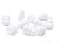 KALANKA-Triple Flange Conique Silicone Coussinets de Remplacement pour Écouteurs Internes 4 Paires (Lot de 8 Pièces) Compatible avec la Plupart des Marques Auriculaires (Petit, Blanc)