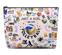 Kalanka-Trousse De Maquillage De Volleyball - Étanche - Avec Fermeture Éclair - Portable - Avec Impression Des Deux Côtés - Cadeau De Volleyball - Pour Femme