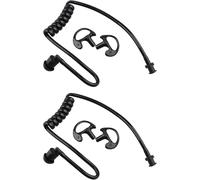 KALANKA-Tube Acoustique de Rechange avec 1 Paire écouteurs en Silicone Souple pour Talkie Walkie Casque Oreillette Compatible avec Motorola Kenwood Baofeng Radio Bidirectionnelle (Lot de 2, Noir)