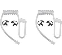 KALANKA-Tube Acoustique de Rechange Transparent avec Noir écouteurs en Silicone Souple pour Talkie Walkie Casque Oreillette Compatible avec Motorola Kenwood Baofeng Radio Bidirectionnelle (Lot de 2)
