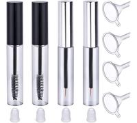 Kalanka-Tube Et Baguette De Mascara Vide 2pc 8ml, Bouteille De Conteneur Eyeline 2pc 7ml Avec Inserts En Caoutchouc Et Entonnoirs Pour Mascara Diy À L'huile De Ricin ¿Argent)