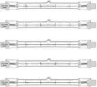 Kalanka-Tube Halogène Haloline, Base R7s, Lampe Tube Halogène T3, 230v, 230w=300w, 118 Mm, Blanc Chaud - 2800k (5 Pièces)