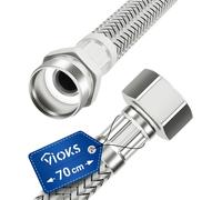 Kalanka-Tuyau Blindé Flexible De 70 Cm Avec Raccord 3/8"" Et Filetage Extérieur - Tuyau D'eau Potable - Tuyau Flexible De 0,7 M Avec Tresse En Acier Inoxydable