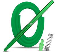 KALANKA-Tuyau de Shisha avec Embout - 150 cm - Tuyau en Silicone Souple avec Ressort Anti-Torsion, Adaptateur et Joint - Embout Fin pour Shisha - Accessoire pour narguilé Vert