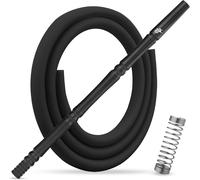 KALANKA-Tuyau de shisha avec embout - 150 cm - Tuyau en silicone souple avec ressort anti-torsion, adaptateur et joint - Embout fin pour shisha - Accessoire pour narguilé Noir