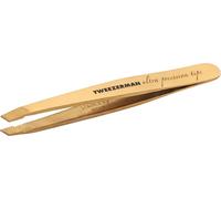 Kalanka-Tweezerman Mini Pince À Épiler (Pointes Inclinées, Épilation Des Sourcils, Qualité Professionnelle, Acier Inoxydable), Gold Gris