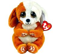 KALANKA-TY - Beanie Bellies - Peluche Ruggles le chien 15 cm - TY40699, Marron/Blanc