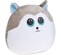 KALANKA-TY- Squish a boos-Coussin Slush Le Chien 40cm, TY39193, Blanc/Gris