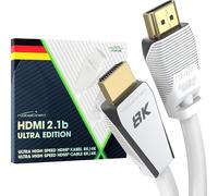 Kalanka-\U2013 Câble 8k Hdmi 2.1, Édition Certifiée Gamer \U2013 1 M (8k@60hz, Ultra High Speed/48g Pour 10k, 8k Ou 144 Hz Ultra Rapide En 4k, Optimal Pour Ps5/Xbox Et Gaming Pc, Moniteur/Tv, Blanc)