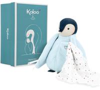 KALANKA-\u2013 Complices \u2013 Peluche à Bisous \u2013 Bleu \u2013 avec Mouchoir Mousseline de Coton \u2013 Doudou dès la Naissance,K212002