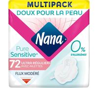 Kalanka-Ultra Régulier Plus Puresensitive Serviettes Hygiéniques Avec Ailettes - Flux Réguliers - 72 Serviettes En Pochette Individuelle
