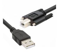 KALANKA-USB 2.0 Type-A Male to Type-B Cable Thumbscrew Standard Male Panel Mount Type for Industrial Camera Robot Scanner Disk