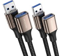 KALANKA-USB 3.0 Cable 2M+2M, USB A Male to A Male Cable, USB 3.0 Super Speed Data Cable for External Hard Drive, DVD Player, Laptop PC Cooler, USB Hub, TV Box, Printer and Camera