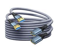 KALANKA-USB 3.0 Extension Cable, [3M+3M, 2 Pack] USB Male to Female Extension Cable High Speed Data Transfer 5Gbps for Game Console, Printer, Webcam, USB Keyboard, Flash Drive