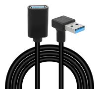 KALANKA-USB 3.0 Extension Cable 90 Degree Up Angled USB Type A Plug to Female Extension Cable Data Transfer for USB Flash Drive/HDD (Down/1m)
