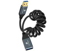 KALANKA-USB 3.0 Male to Female Coiled Extension Cable for Keyboard, Mouse, PlayStation, Xbox, USB Stick, Printer, Camera (95 mm extended to 1 m)