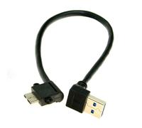 KALANKA-USB 3.0 Male to Micro Male 90 Degree Angled to 10 Pin Right Angle Adapter Cable for Cell Phone and SSD Hard Drive 20cm