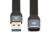 KALANKA-USB 3.0 Short Cable USB 3.1 3.0 Type A Male to Female Flat Slim Extension 13cm 10Gbps for Laptop and Desktop
