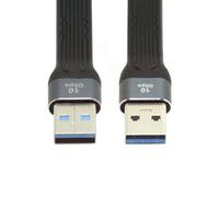 KALANKA-USB 3.0 Short Cable USB 3.1 3.0 Type A Male to Male Flat Slim Extension Cable 13cm 10Gbps for Laptop and Desktop
