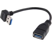 KALANKA-USB 3.0 Type-A Male to USB 3.0 Type-A Female Extension Cable 16cm 5Gbps 90 Degree (Down Angle)