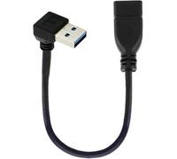 KALANKA-USB 3.0 Type A Male to USB 3.0 Type A Female Extension Cable 16cm 5Gbps 90 Degree (Up Angle)