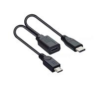 KALANKA-USB C 1 to 2 USB C/Micro USB Splitter Charging Cable Supports Charging Two Devices at the Same Time 0.3m