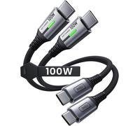 KALANKA-USB C Cable, [0.3m+0.3m] 100W 5A PD QC4 USB C to USB C Cable Fast Charging, Nylon Braided Type C Data Charger for MacBook iPad Pro Air iPhone 15 Samsung Galaxy S21 Huawei